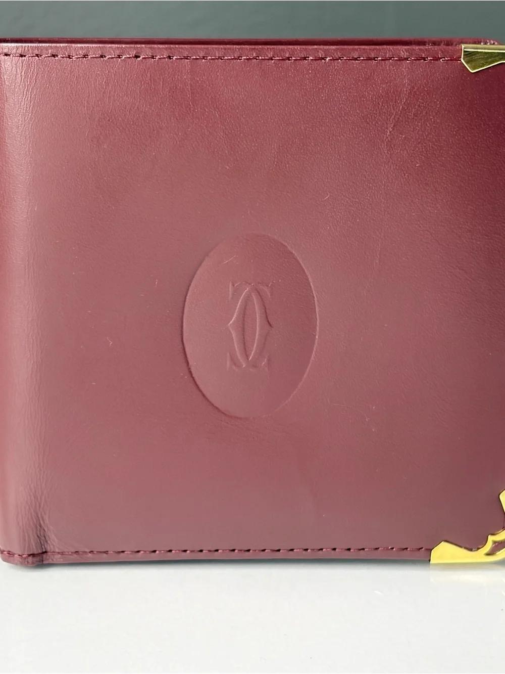 Vintage Cartier Must de Cartier Burgundy Leather Bifold Wallet